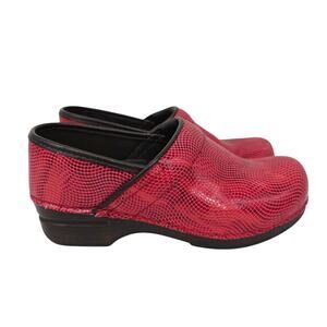 Dankso XP Textured Leather Clogs Red 38